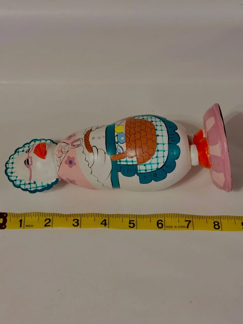 Vintage Nesting Dolls Chickens Hen Handpainted Wooden Cottage Grandma Retro